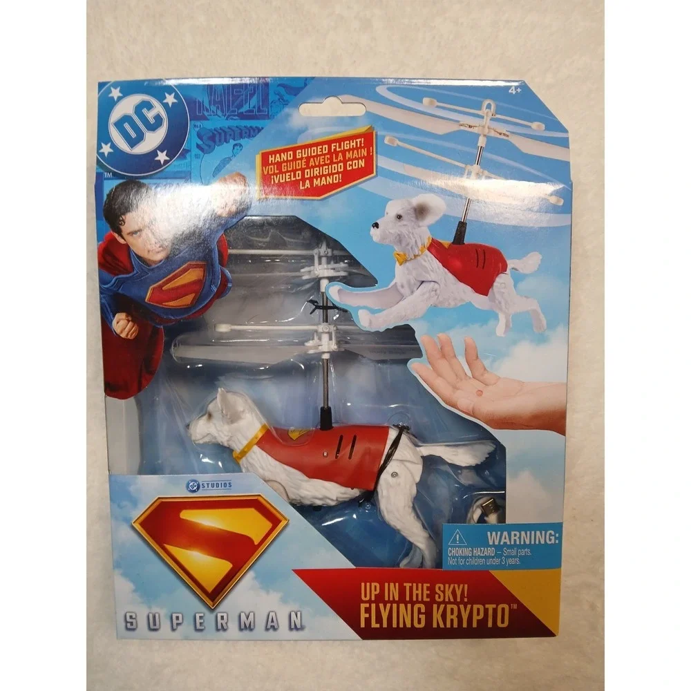 DC Superman Flying Krypto Hand‎ Guided Flight Toy Spin Master Dog Figure New